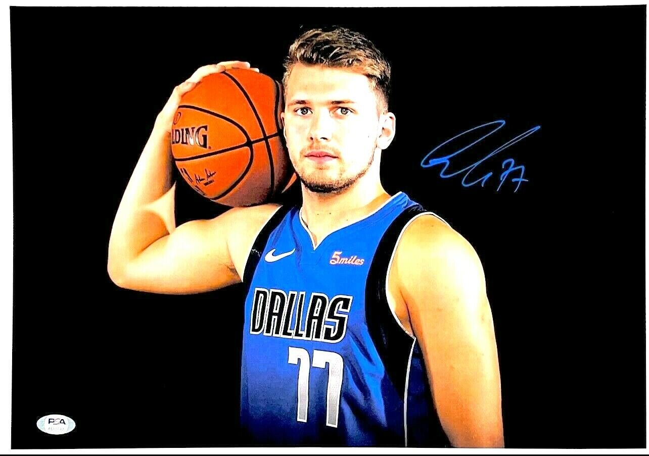 LUKA DONCIC HAND SIGNED AUTOGRAPHED 12X16 Photo Poster painting WITH PSA DNA COA AND LOA RARE 1