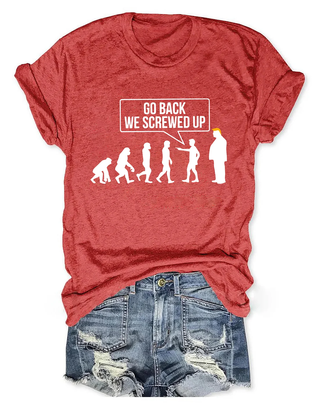 Go Back We Screwed Up Subtle FDT T-shirt