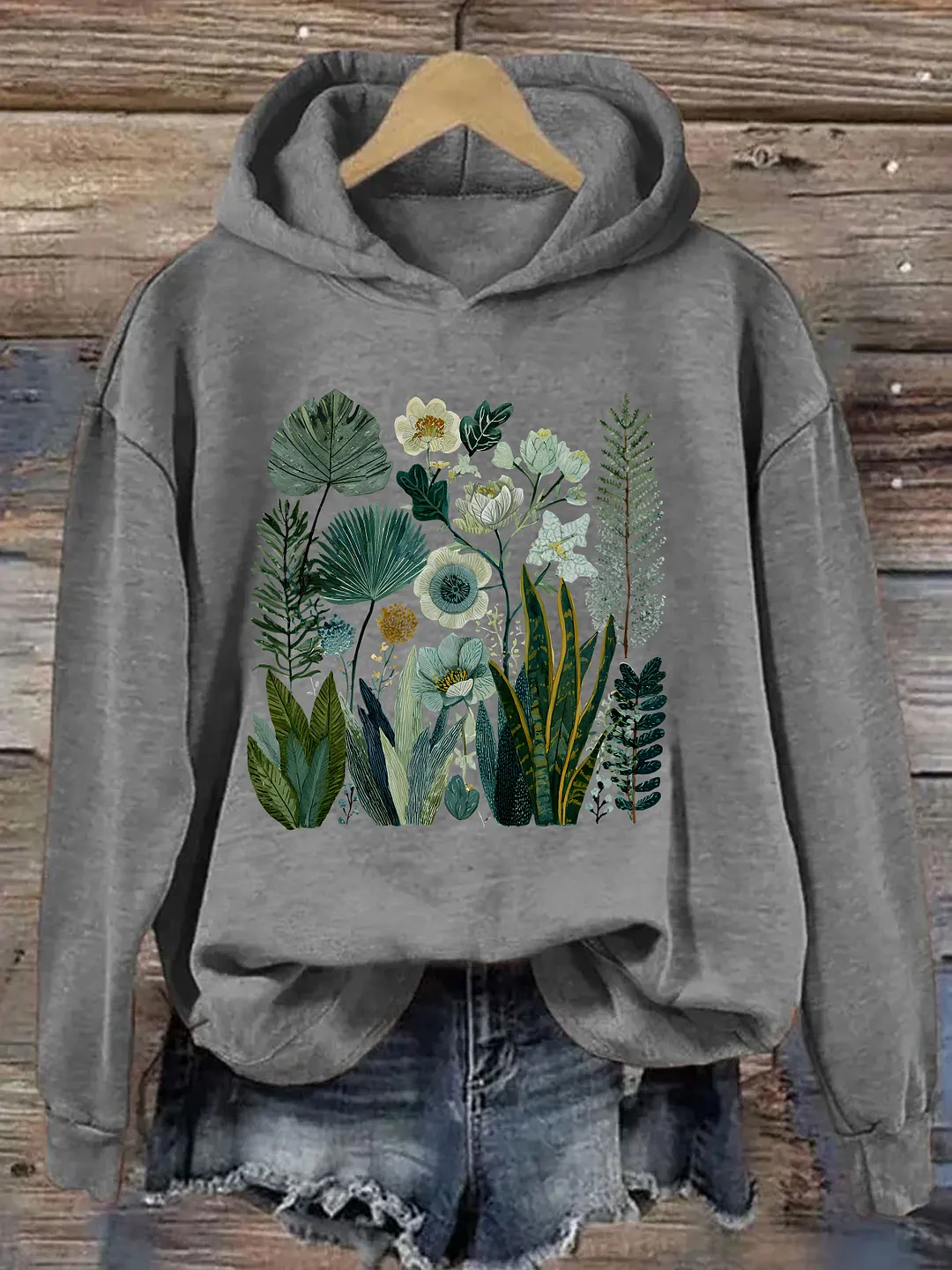 Botanical Fern And Wildflower Plant Lover Hoodie