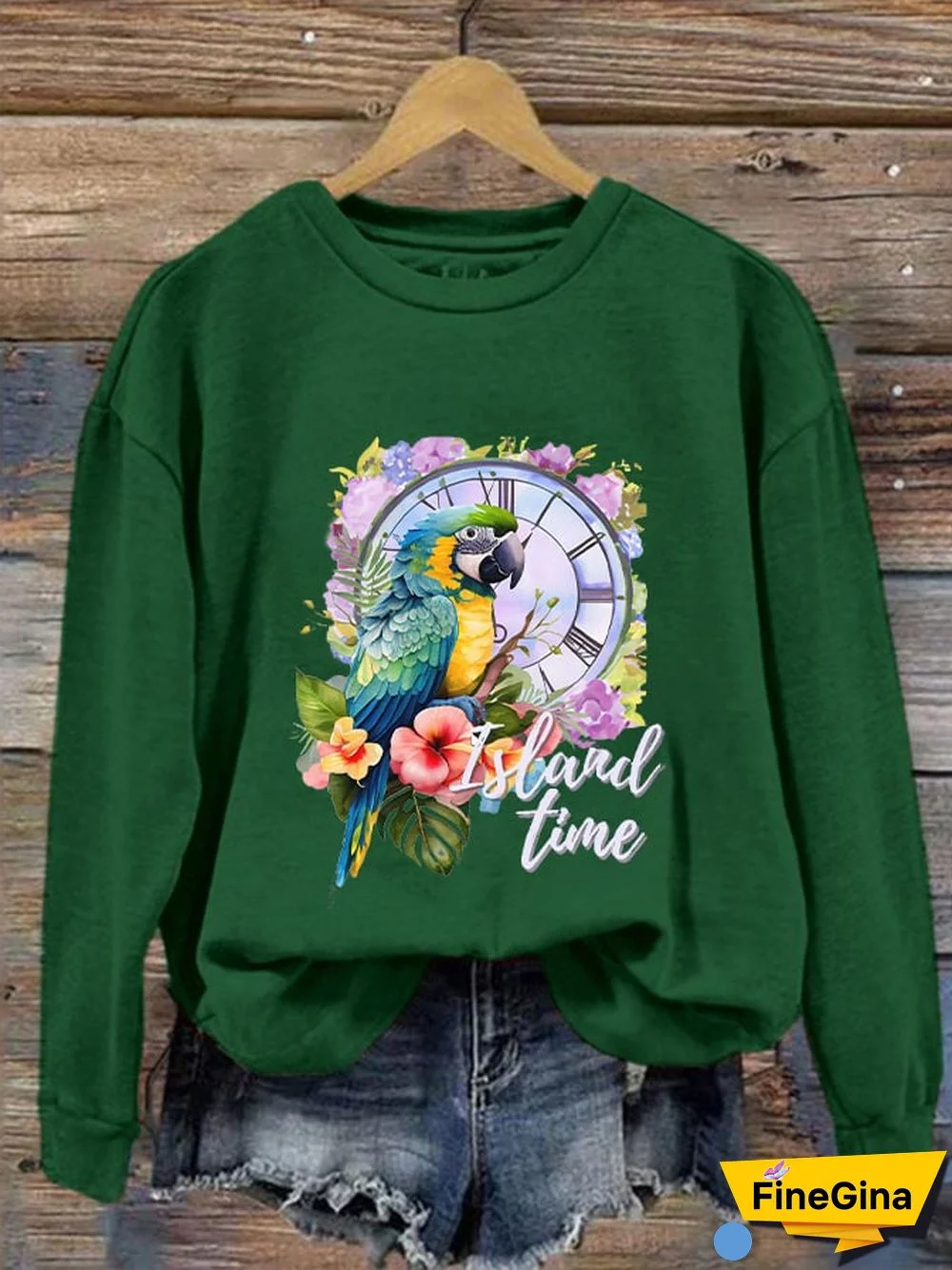 Women's Retro Parrothead Graphic Sweatshirt