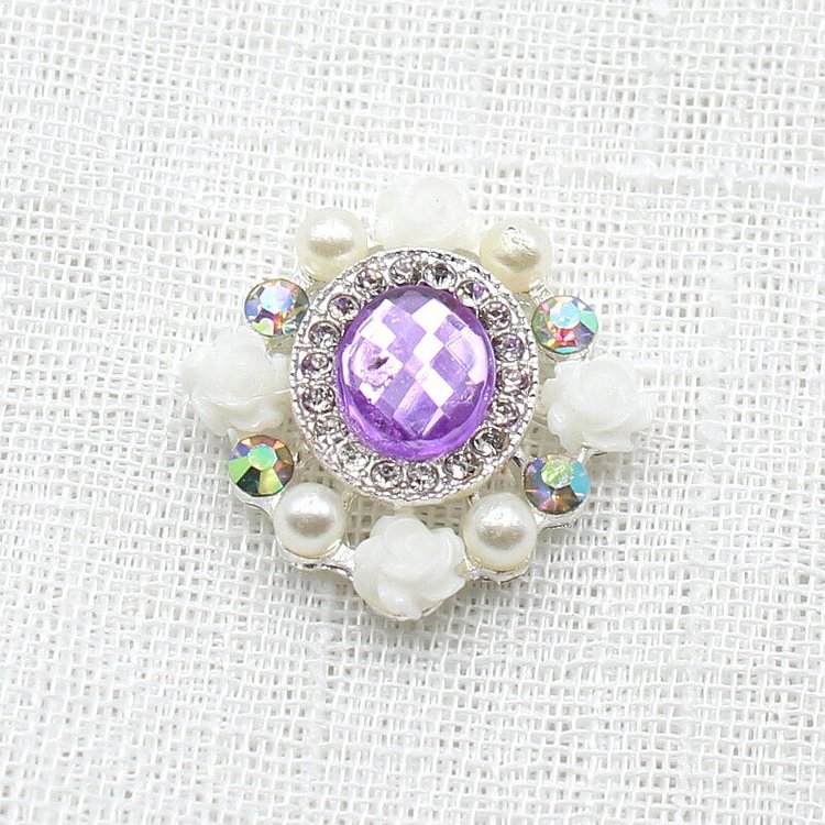 New 10 Pieces/Batch 24*27 MM Alloy Rose Button DIY Sewing Handmade Ribbon Decoration