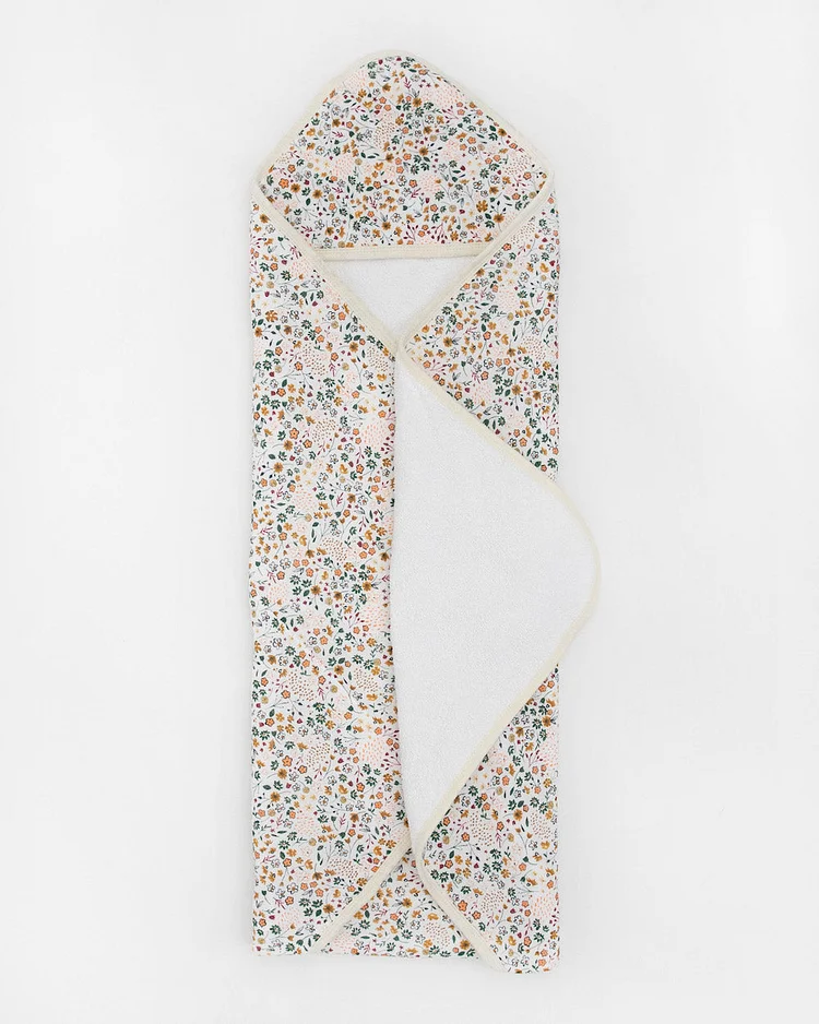 Infant Hooded Towel - Pressed Petals