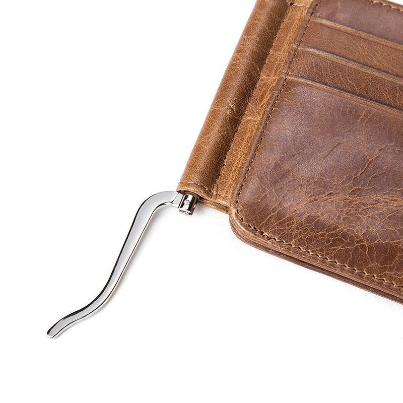 Multifunctional Men's Solid Color Leather Retro Wallet