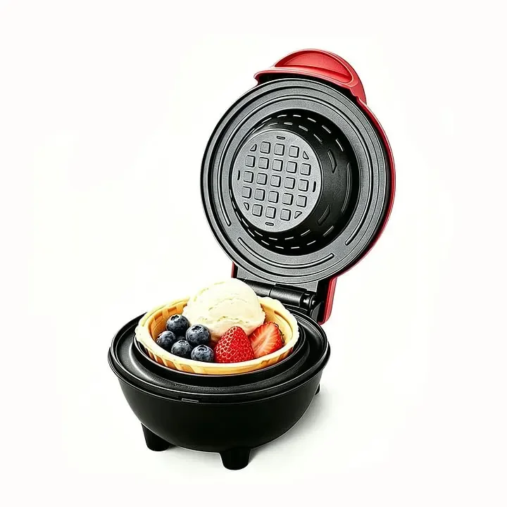 Waffle bowl maker, cake baking machine, waffle cone maker Green Waffle Bowl-US standard 110V eltralife