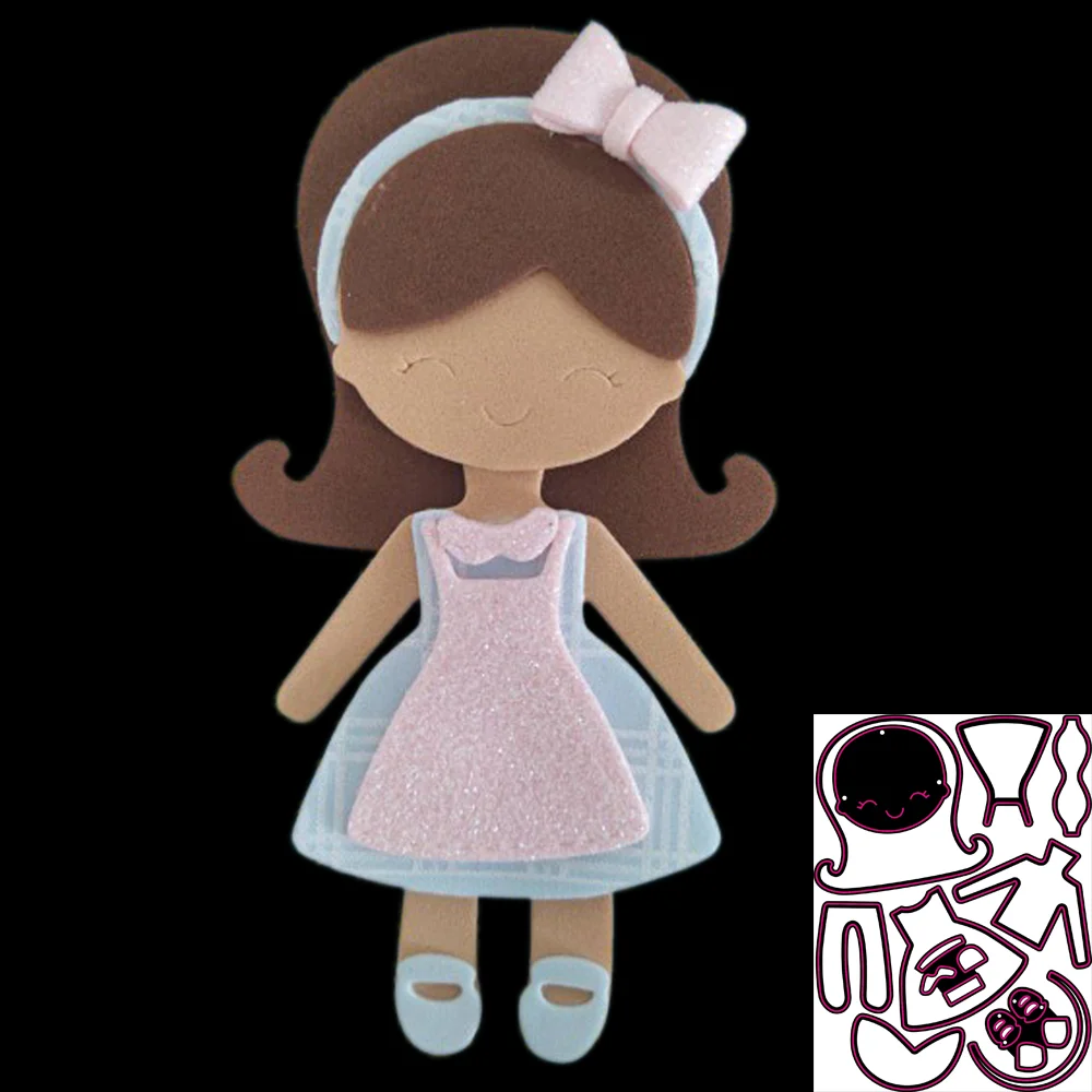 Nigikala Big Girl Doll metal cutting Die mold frame for scrapbook photo album decoration carving handmade paper card