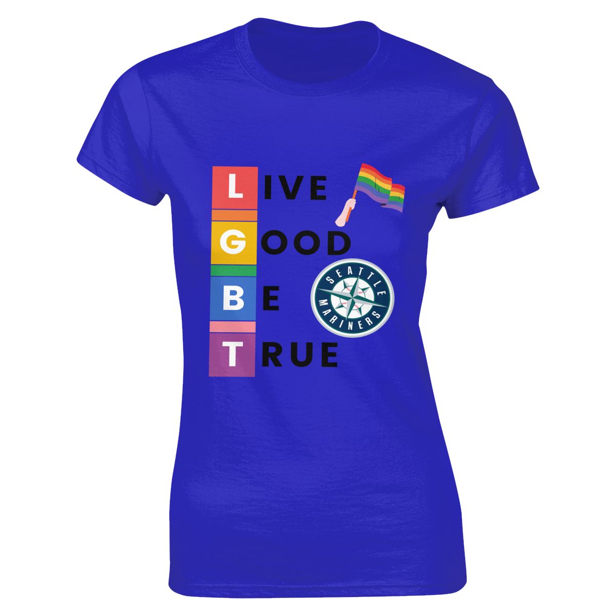 Seattle Mariners LGBT Pride Women's Crewneck T-Shirt