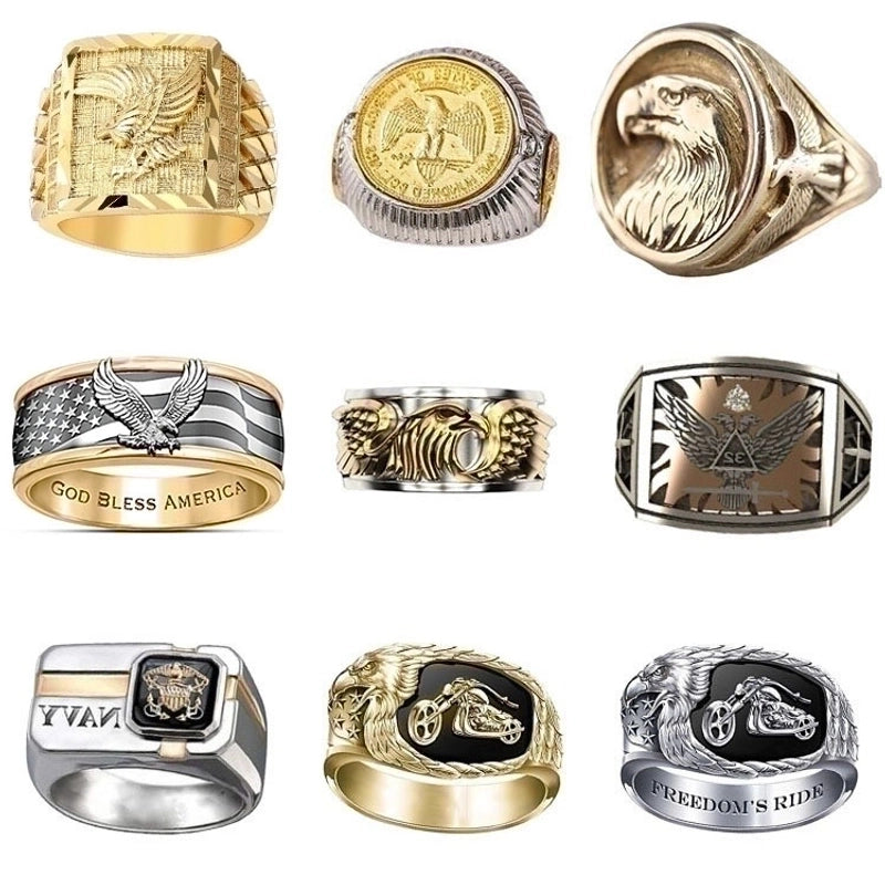 Hip-hop Punk Eagle Alloy Plating Men's Rings