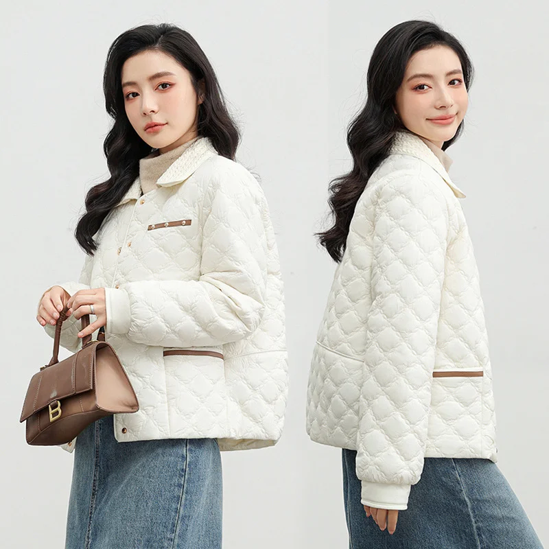Toloer Small Fragrant Wind Ling Ling Light And Short Cotton Clothes Female 2023 Autumn And Winter New Loose Warm Small Lapel Cotton-Padded Clothes Tide-Outfit Ideas