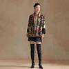Purely hand-embroidered mulberry silk black high-end silk ladies retro short jacket