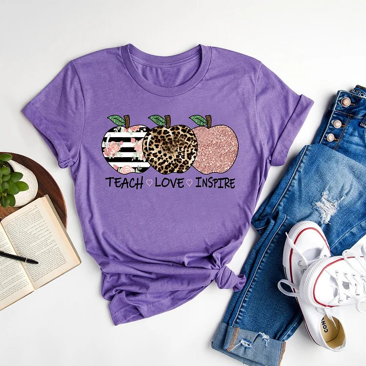 Teach Love Inspire Apple Trio T-shirt Tee-06682