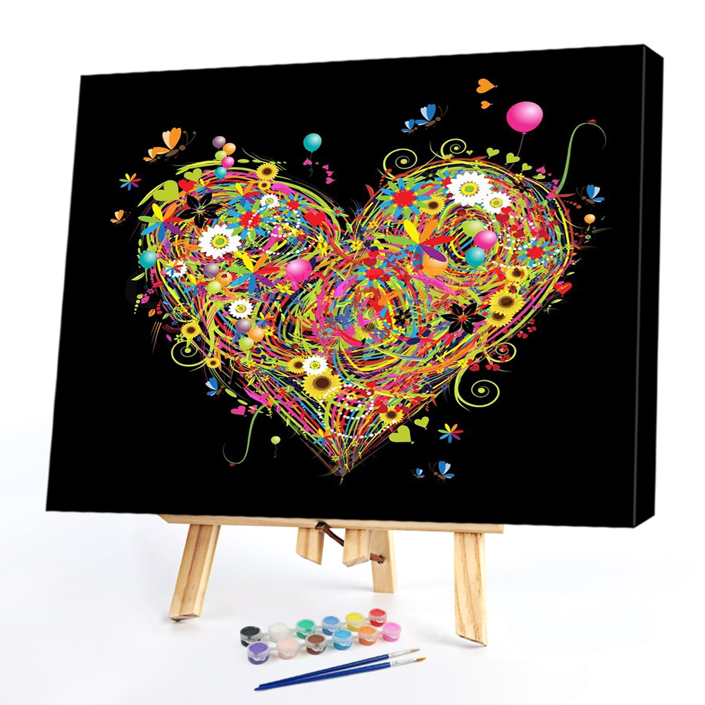 

50*40CM - Paint By Numbers - Flower Heart, 501 Original