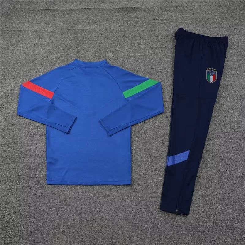 2022 Italy Half-Pull Training Suit Blue Soccer Shirt