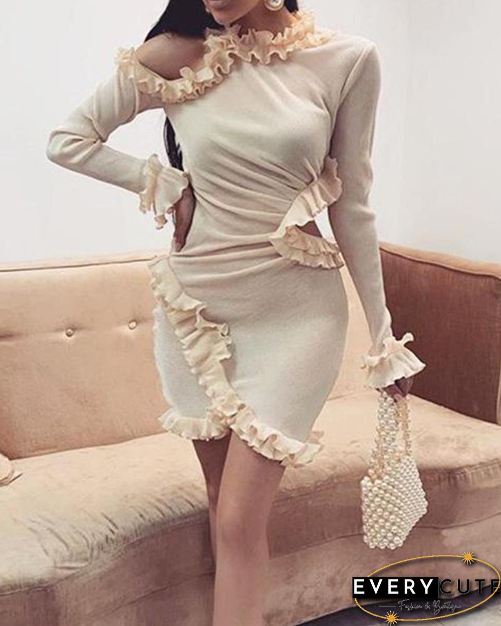 Ruffle Sleeve Bodycon Dress