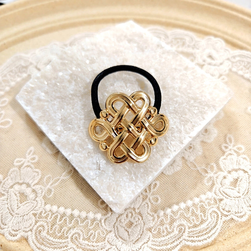 Women’s Casual Minimalist Solid Color Metal Plating Hair Tie