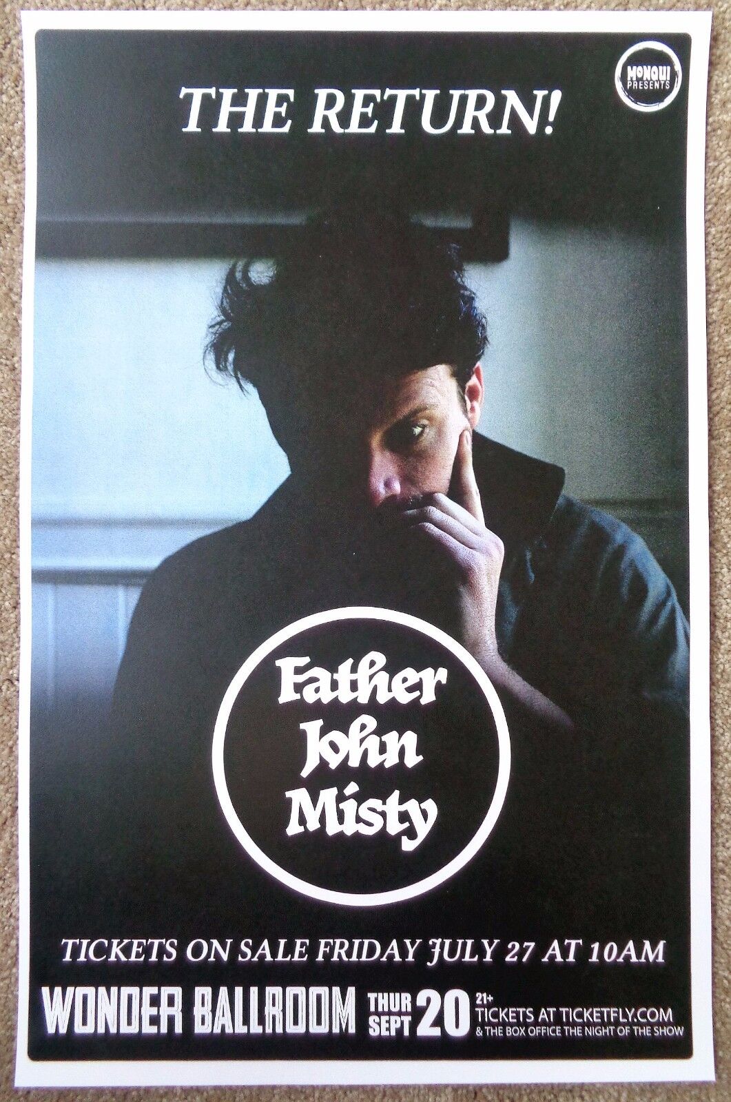 FATHER JOHN MISTY Gig POSTER Sept. 2012 Portland Oregon Concert Version 1 of 2