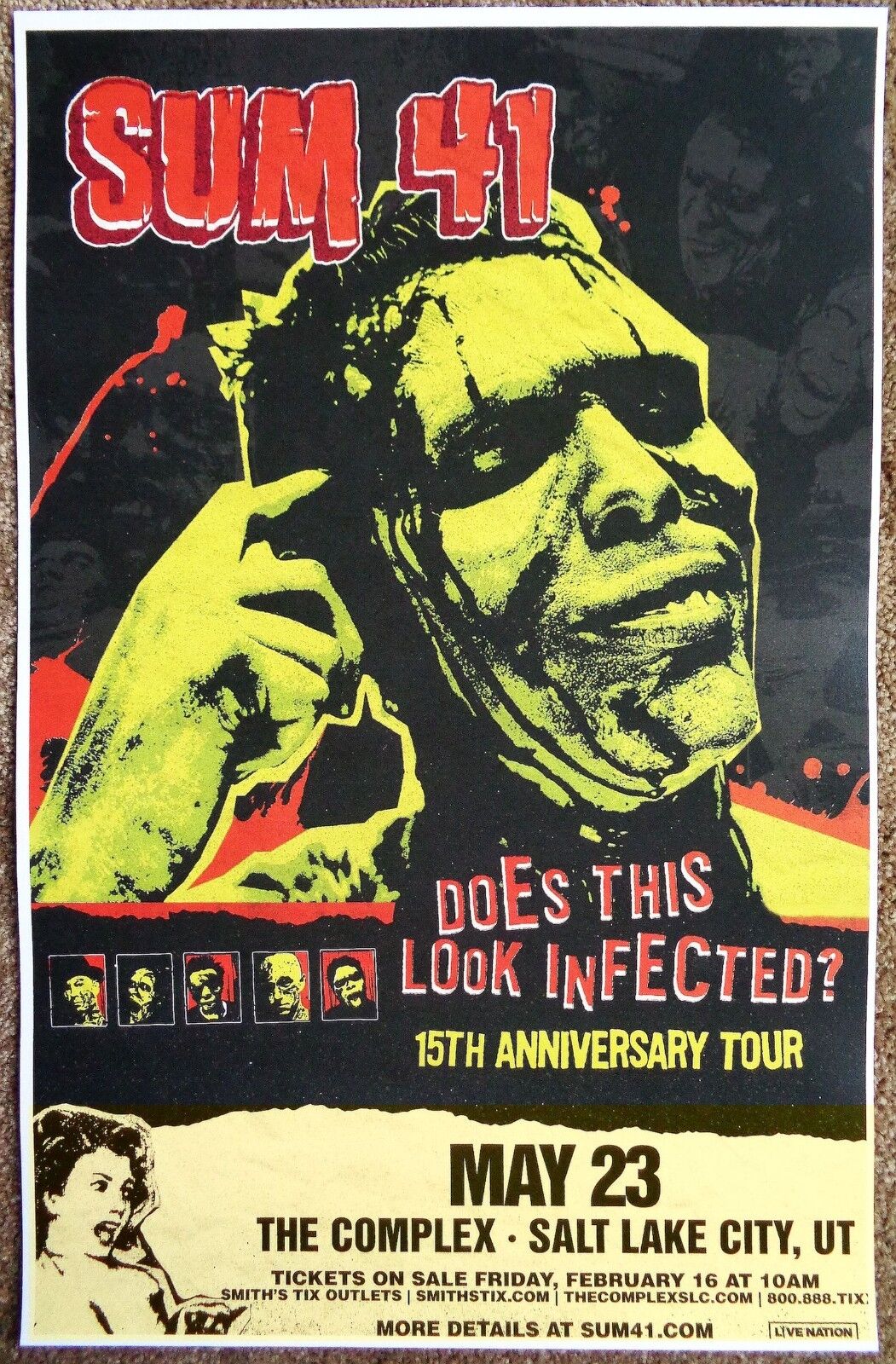 SUM 41 Gig 2018 POSTER Salt Lake City Concert Utah