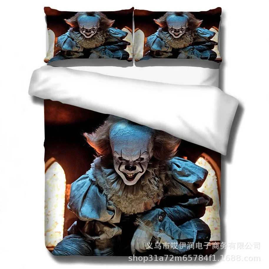 Clown The Resurrection 3D Printed Bedding Set For Home Duvet Cover Set With Pillowcase  Luxury 2/3Pcs Home Textiles Bedclothes