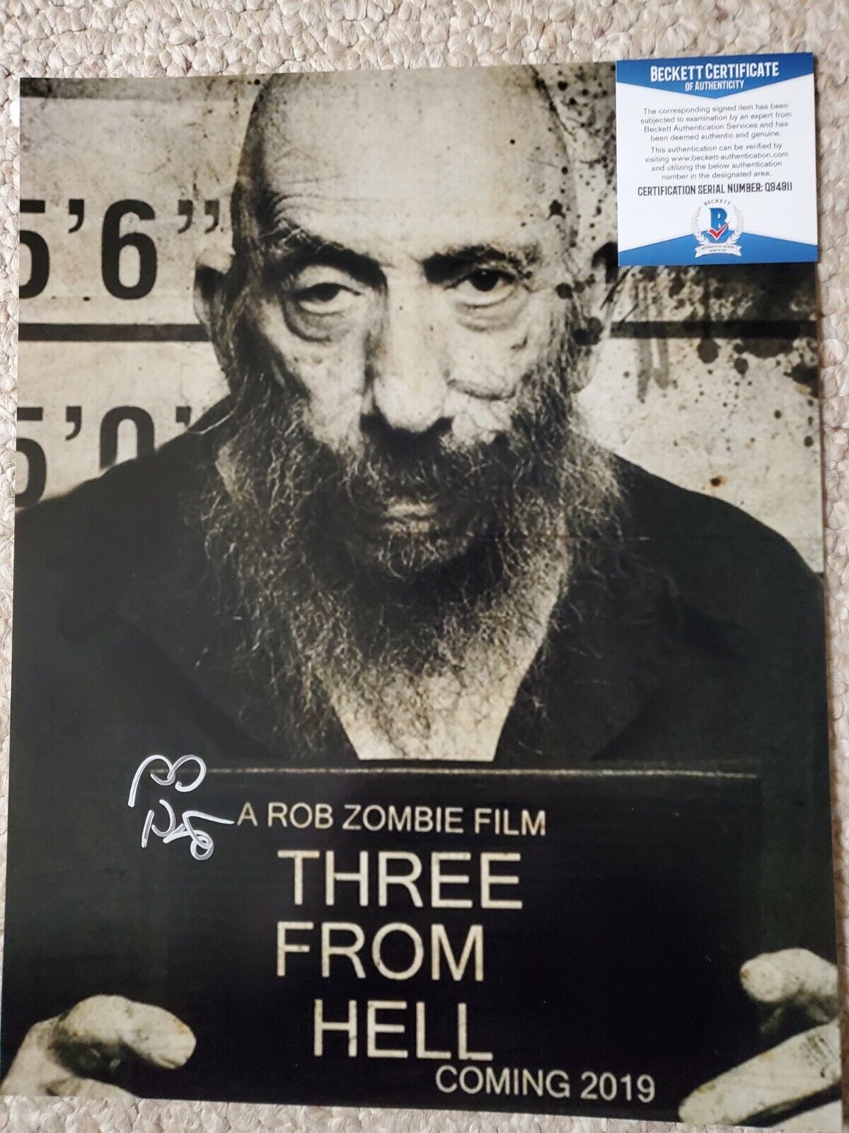 SID HAIG SIGNED 3 FROM HELL 11X14 Photo Poster painting ROB ZOMBIE HORROR ULTRA RARE!!!!