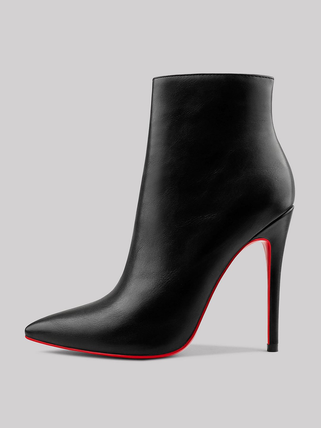 4.72" Women's Ankle Boots Closed Pointed Toe Stilettos Booties Red Bottom Heels Matte Shoes