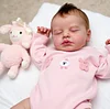 [New] 20" Real Lifelike Reborn Newborn Silicone Baby Sleeping Girl Bsauna with Brown Hair - RBBI-Myrebornbabydoll&reg; Myrebornbabydoll&reg;