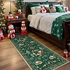 Christmas Deer Santa Long Rug