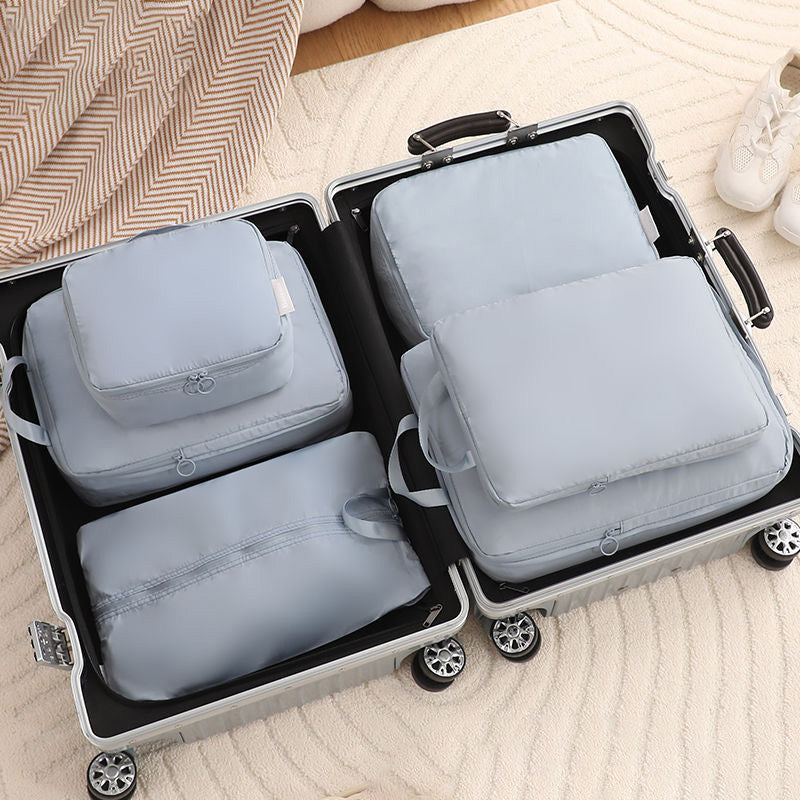 6-piece compression packing cubes system for full travel organization