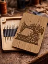 Wooden Needle Box Built-in Strong Magnet Needles Storage Holder with Lid Pin Organizer for Quilters Sewers Craft Supplies Gift