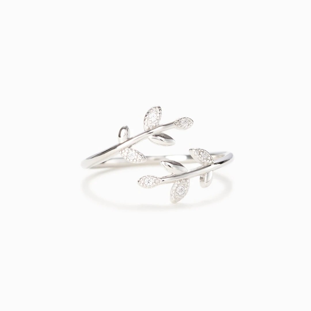 GROW THROUGH WHAT YOU GO THROUGH LEAF RINGS S925