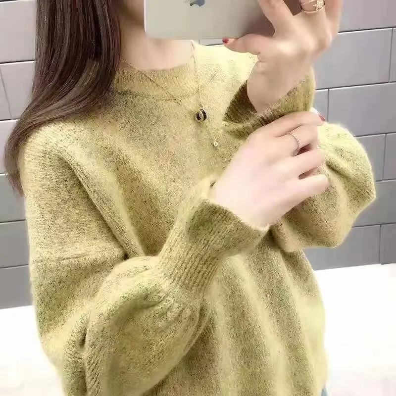 Churchf Churchf Sleeve Sweater Female Cocoon New Style Korean Version Foreign Style Versatile Languid Lazy Wind Wears Knit Bottom Unlined Upper Garment Versatile