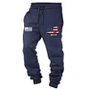 Men's Vintage American Flag Patriotic Elastic Waist Drawstring Jogger Sweatpants by Inlyline