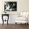 Diamond Painting -DIY Round Drill Green Eye Cat