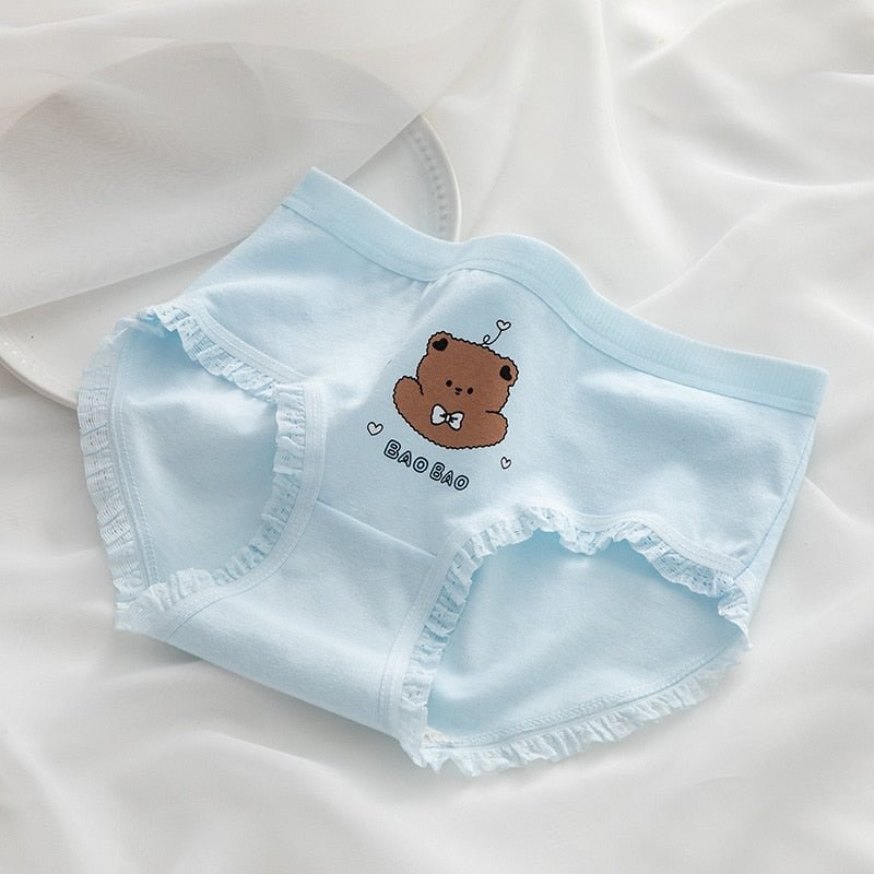 M-XL Cotton Panties Women's Underwear Lovely Girl's Briefs Plus Size Medium Waist Comfort Underpants Female Lingerie For Woman