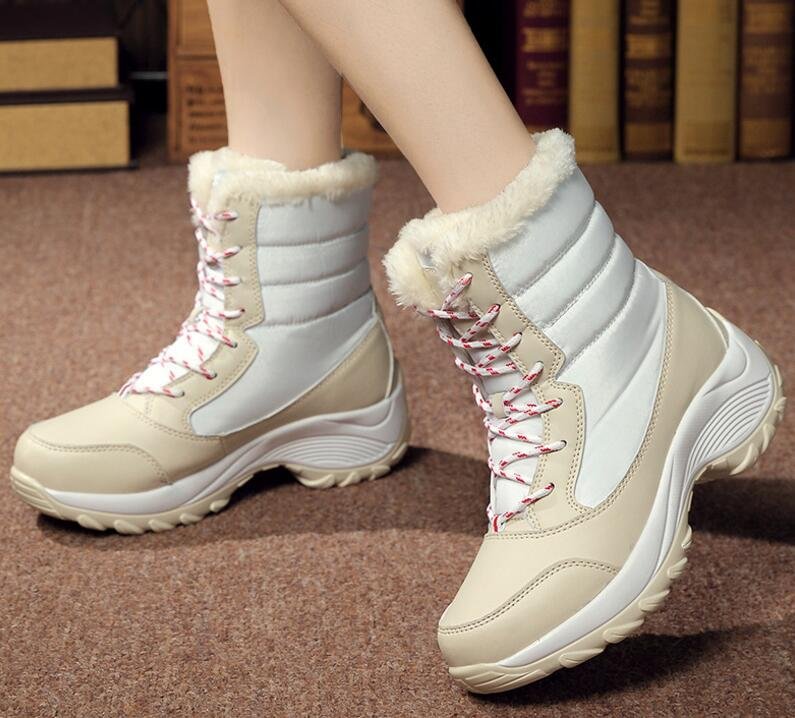 Women Boots Non-slip Waterproof Winter Ankle Snow Boots Women Platform Winter Shoes With Thick Fur Botas Mujer Thigh High Boots 921-1
