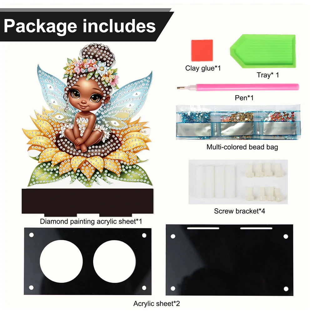 5D DIY Flower Fairy Diamond Art Mini Candle Holder for Aromatherapy Art Crafts