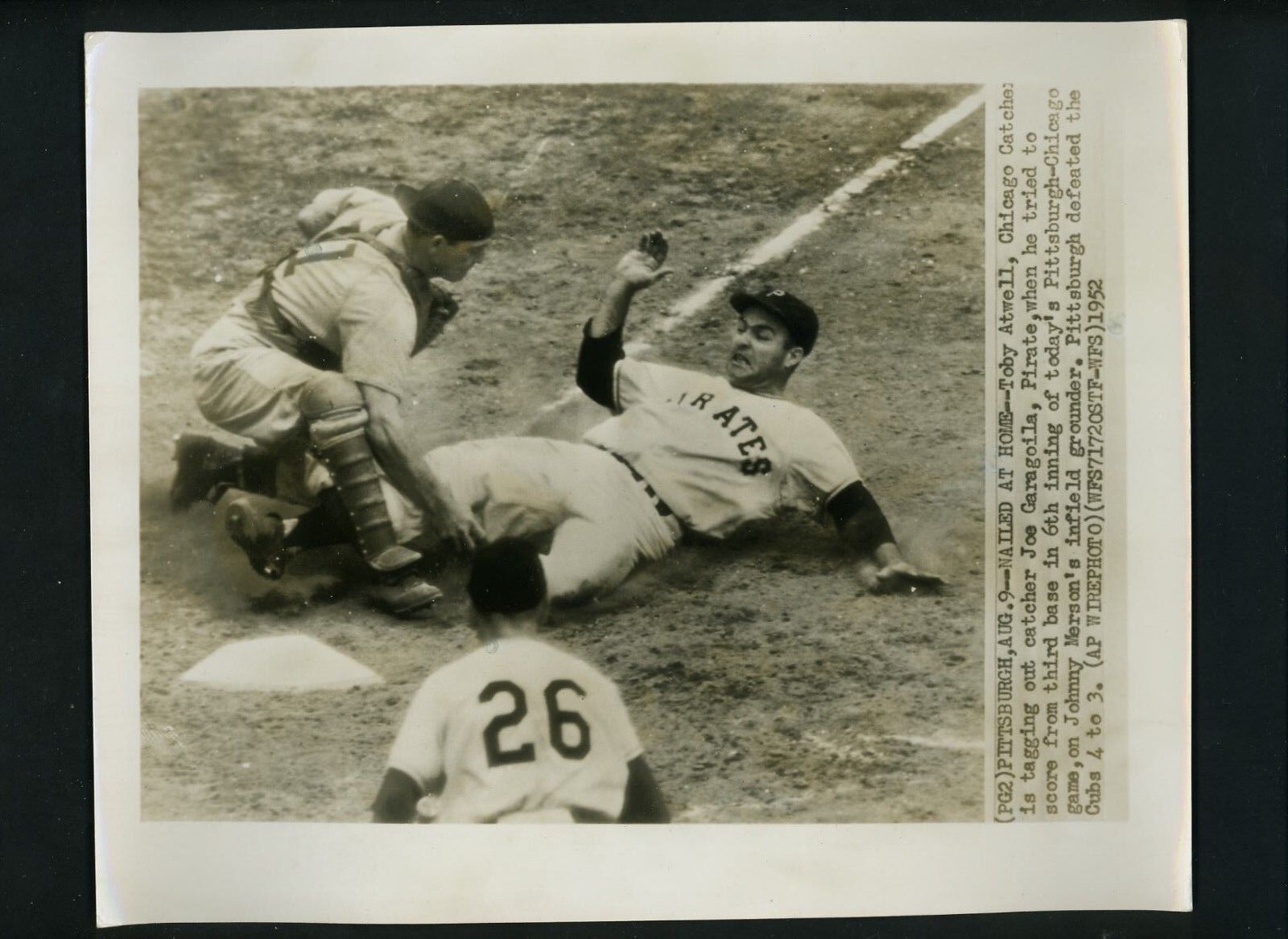 Joe Garagiola & Toby Atwell 1952 Press Photo Poster painting Pittsburgh Pirates Chicago Cubs