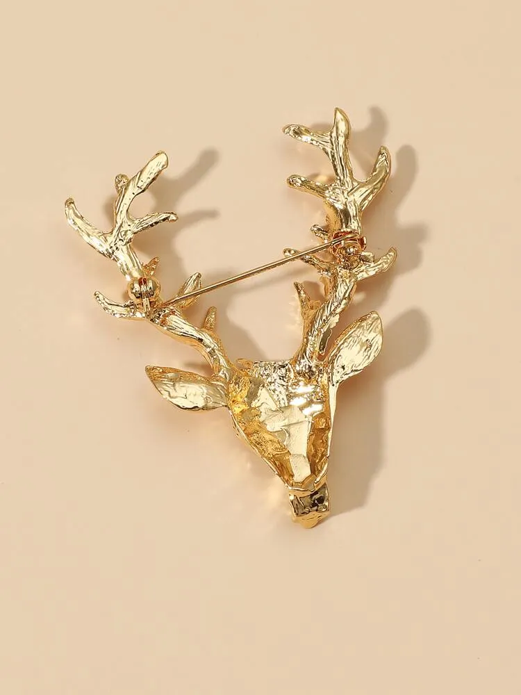 Elk Head Design Brooch