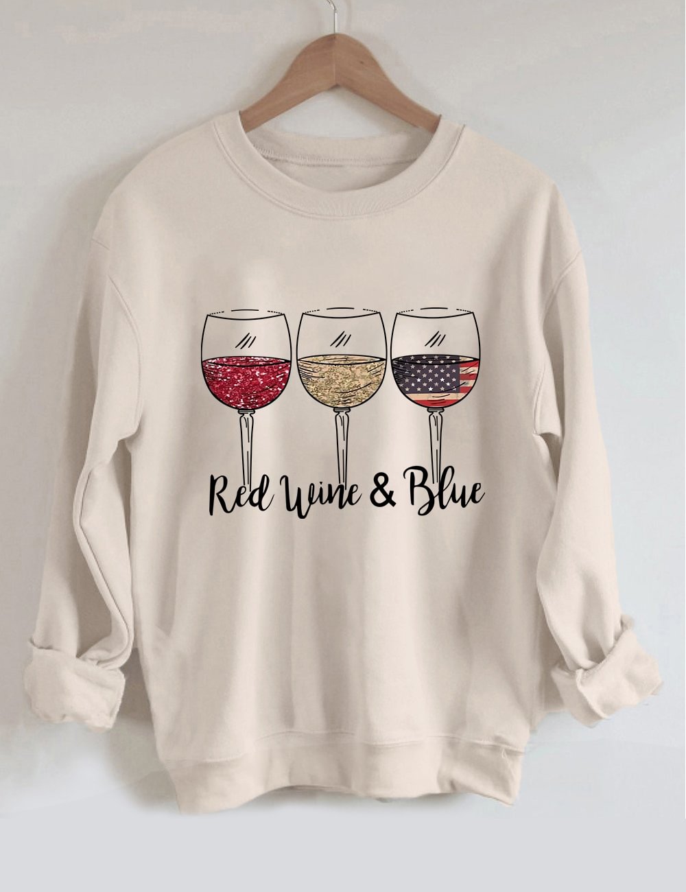 Red Wine and Blue Sweatshirt