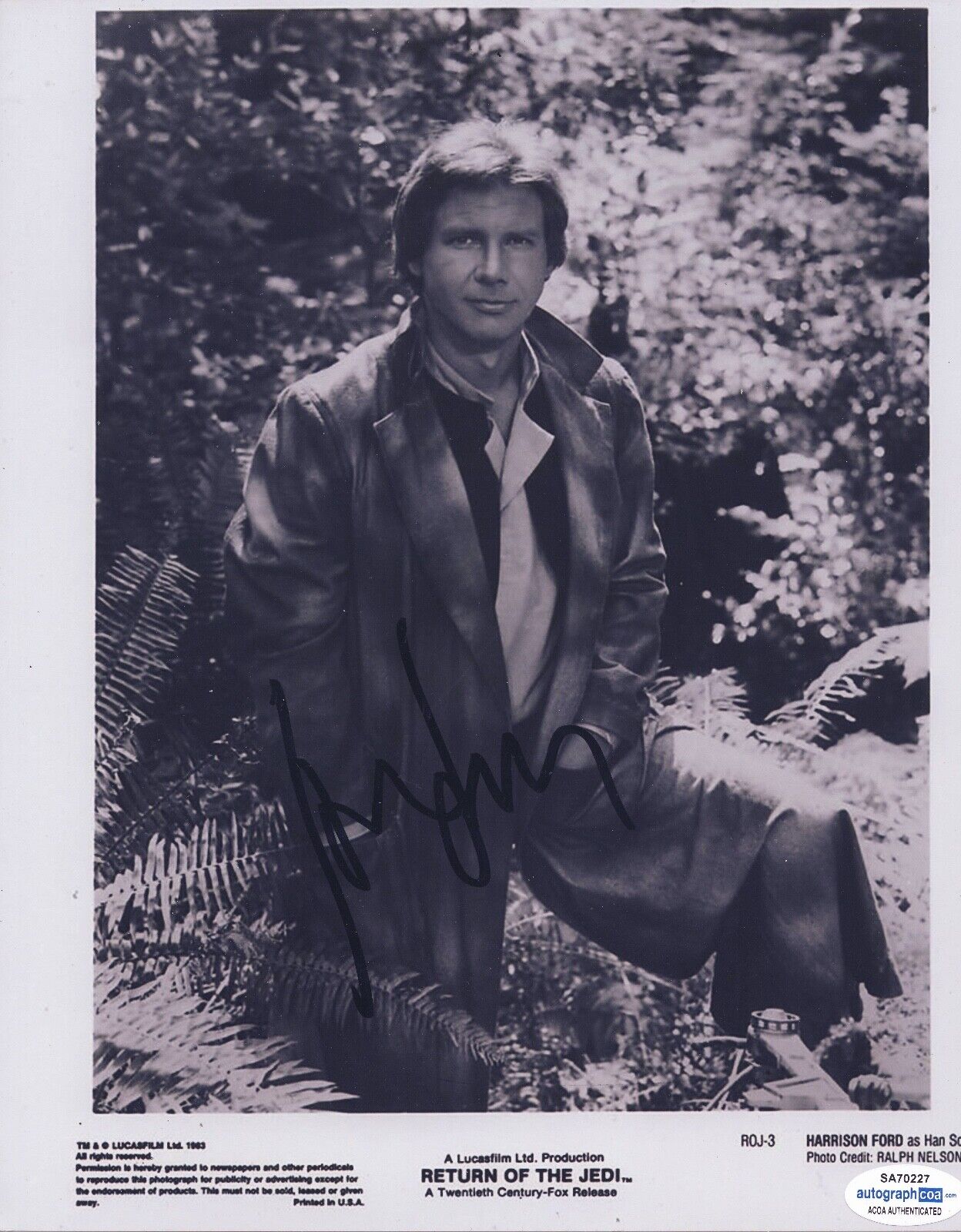 Harrison Ford Autograph Star Wars Signed 10x8 Photo Poster painting [7719] AFTAL ACOA SA70227