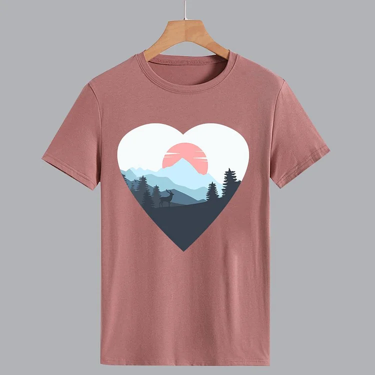 AL™  Hiking love heart Hiking Tees -011944-Annaletters