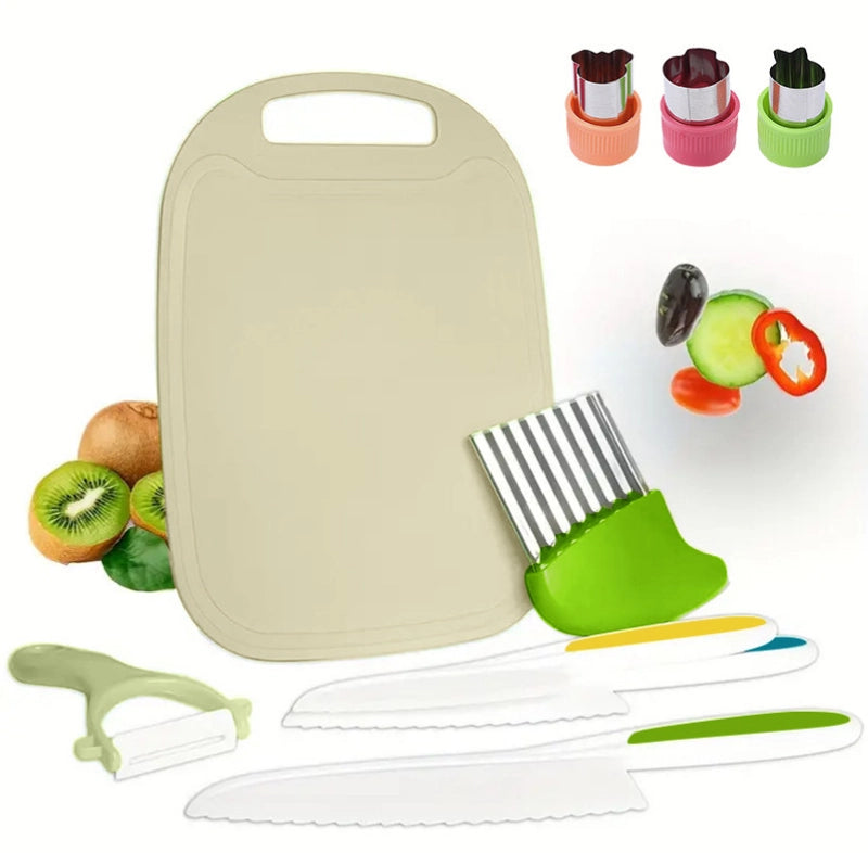 Casual Solid Color Plastic Chopping Board Fruit Knife 1 Set