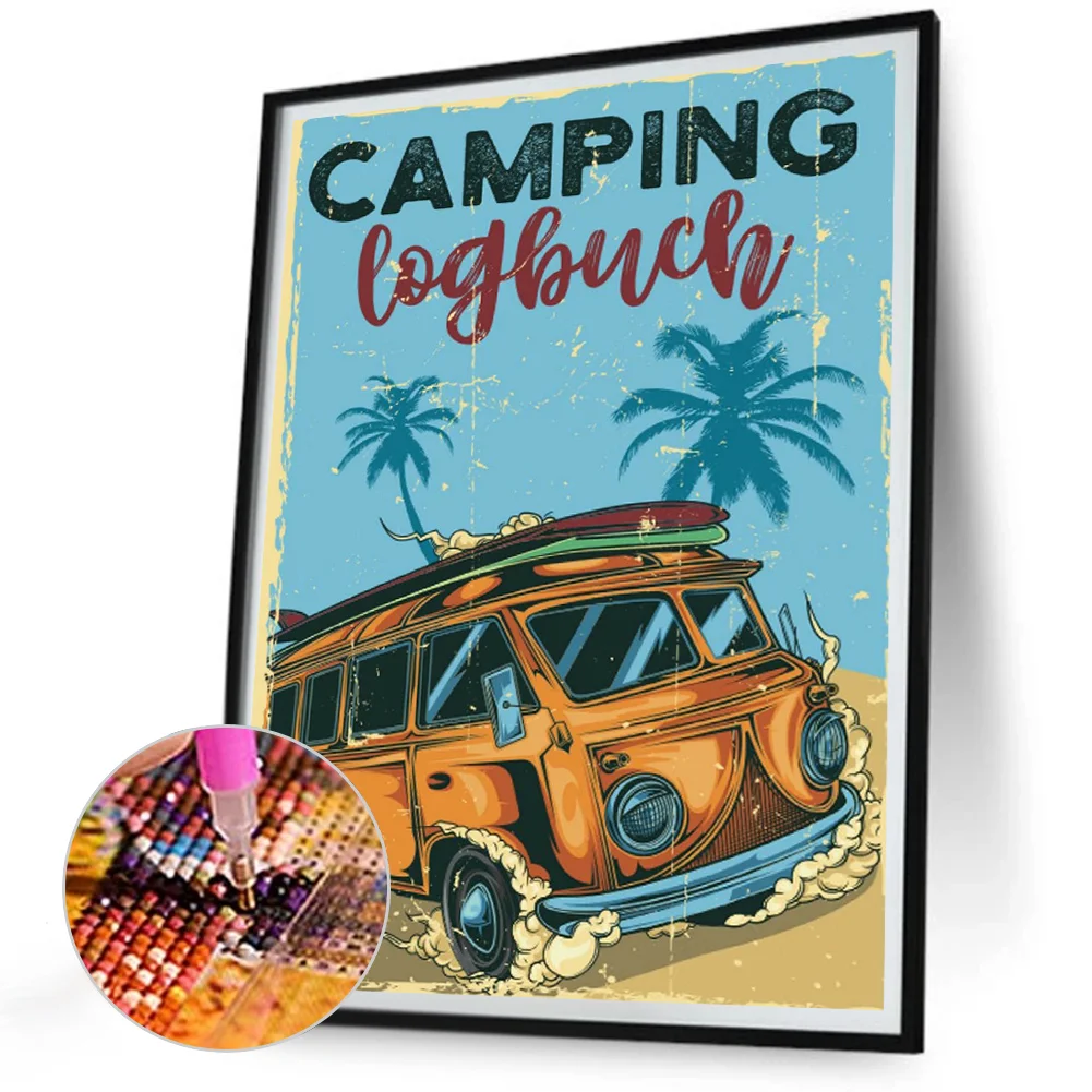 Full Round Diamond Painting 30*40cm - Summer Atmosphere Car