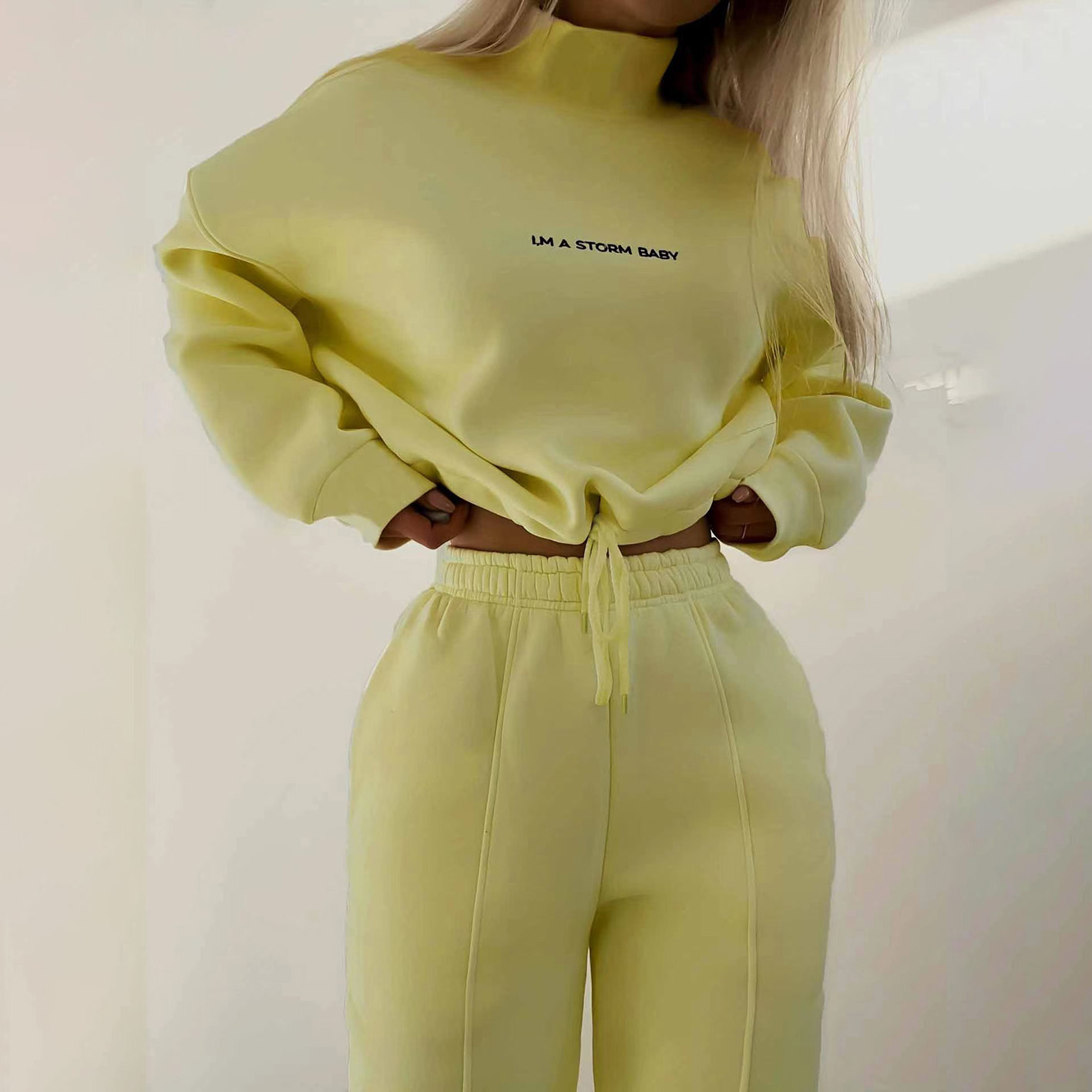 Women's Printed Sweatshirt Suit Two Piece Set