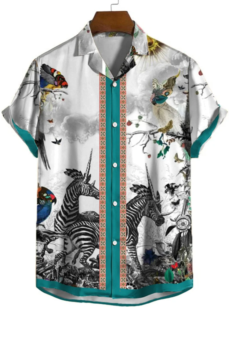 Fashion Animal And Plant Short Sleeve Shirt