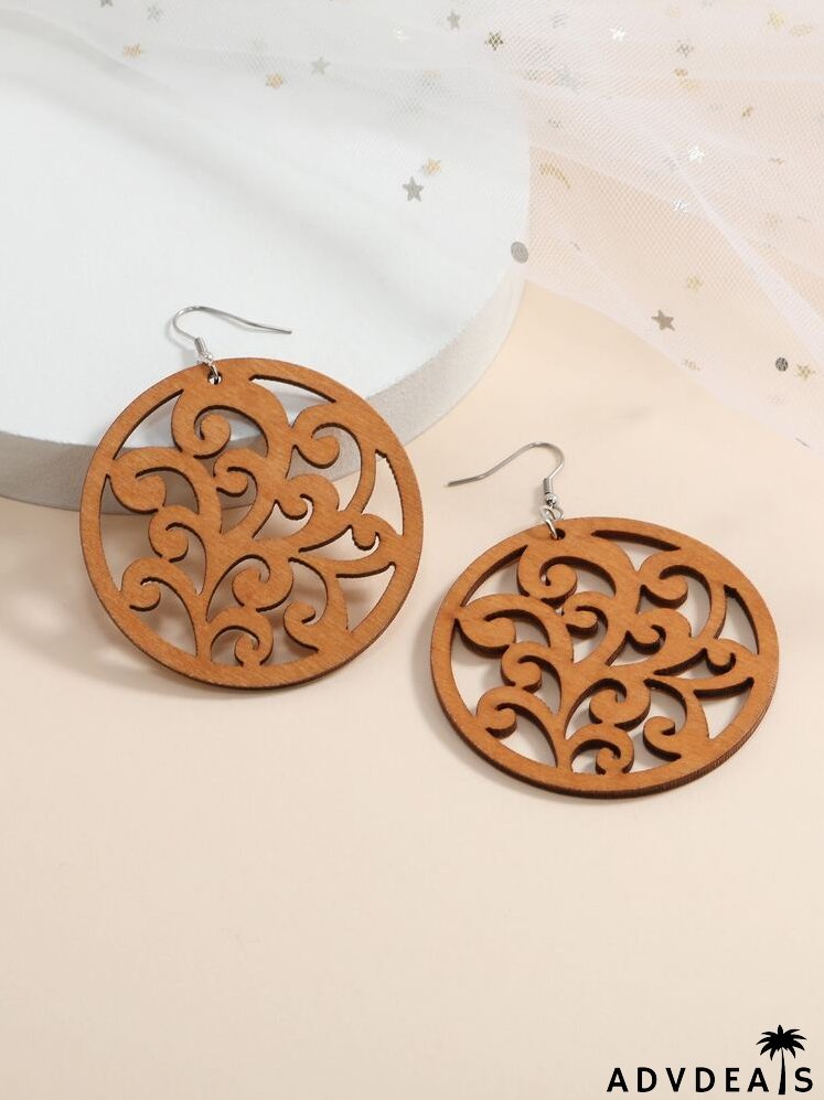 Hollow Out Round Drop Earrings