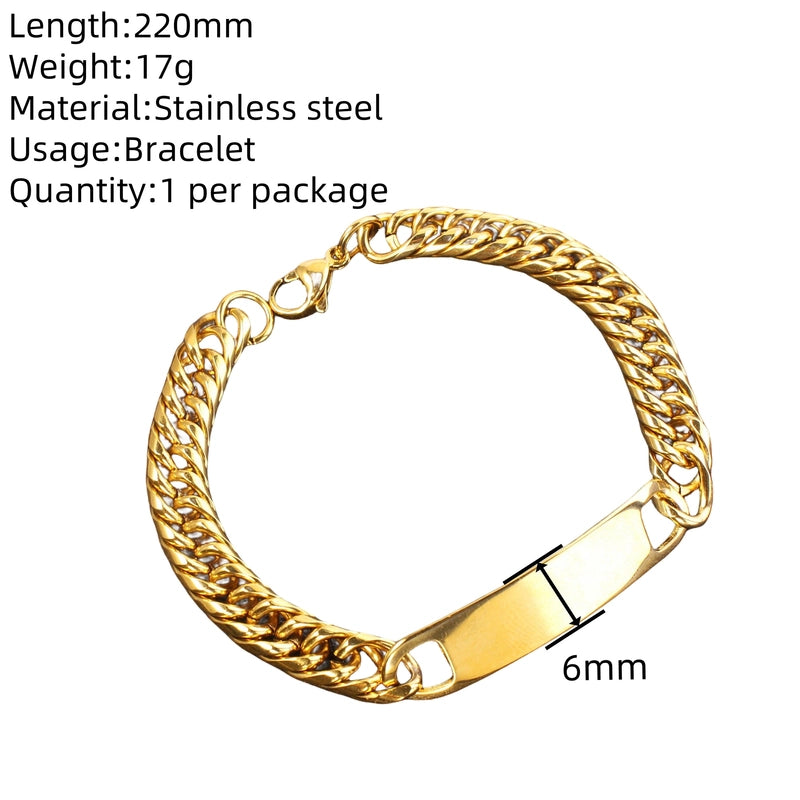 Hip-Hop Solid Color 304 Stainless Steel Plating Unisex Bracelets