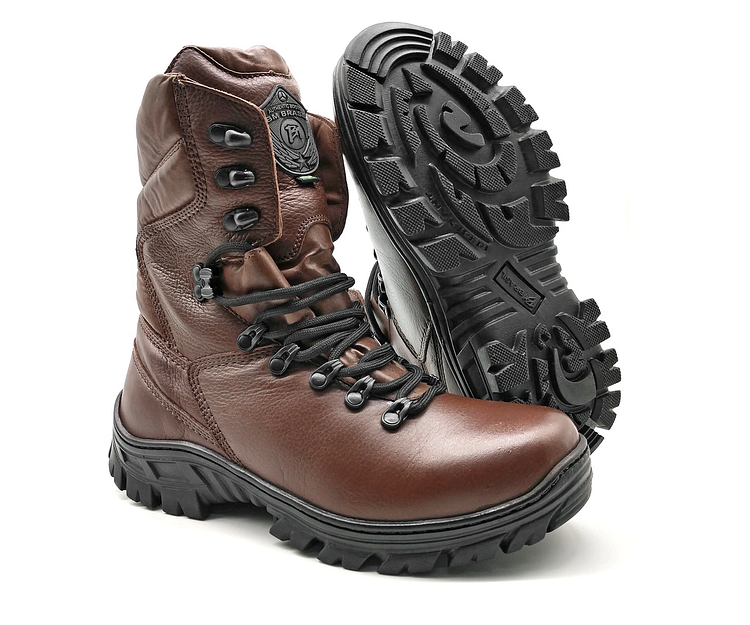 Tactical Boots Brown Leather Combat Army Lace Up