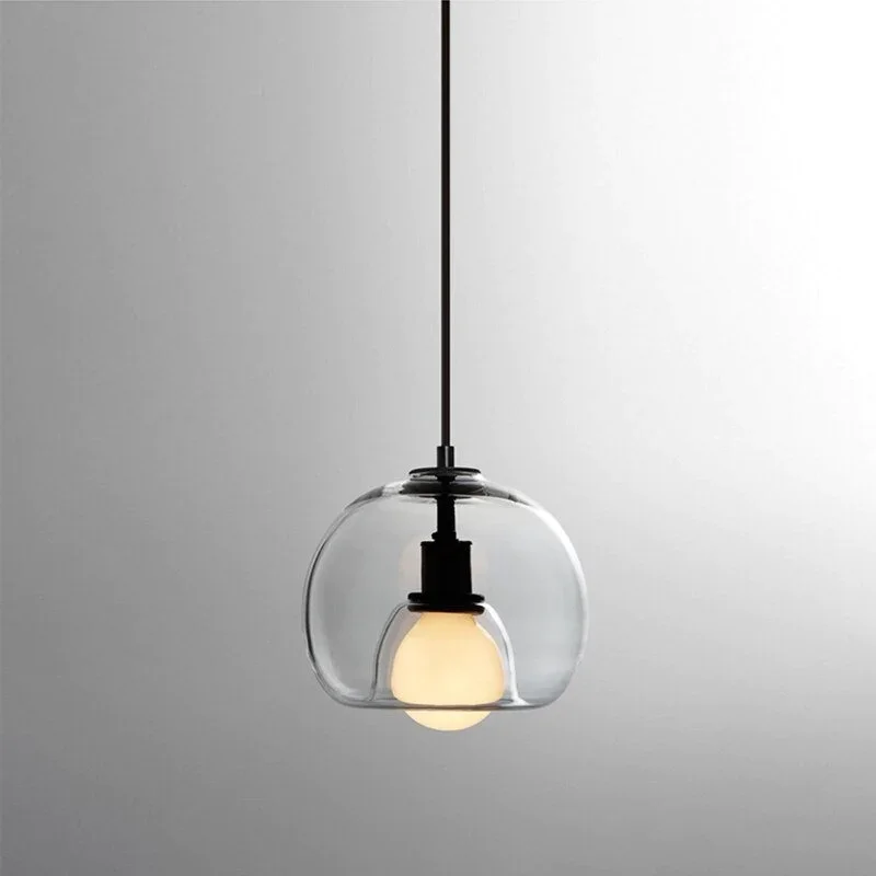 Nordic Minimalist Single Glass Study Hanging Fixture Pendant Lamp