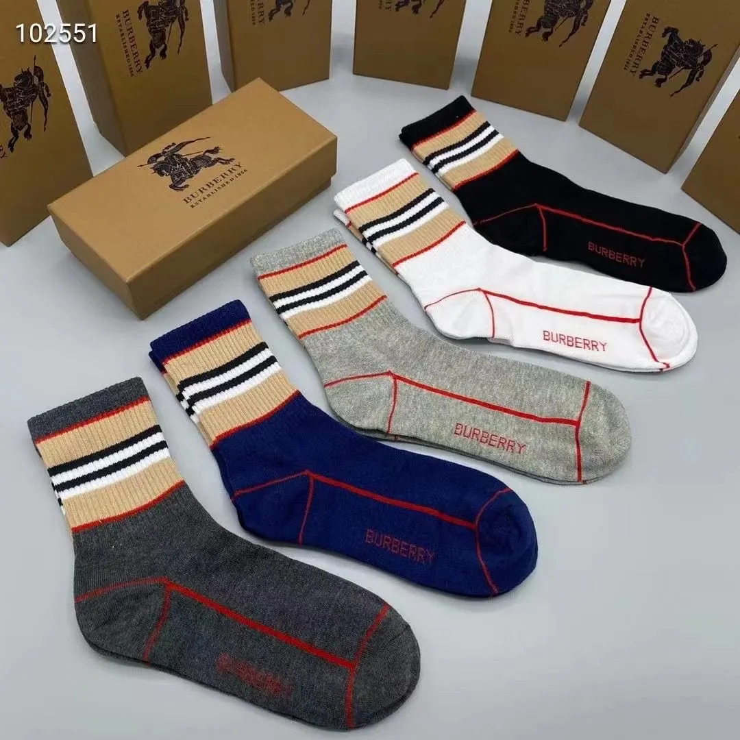 Men's Mid-Calf Business Long Socks New Fashion Warm Men's Socks High-Quality Boxed Socks 5 Pairs Mixed Colors