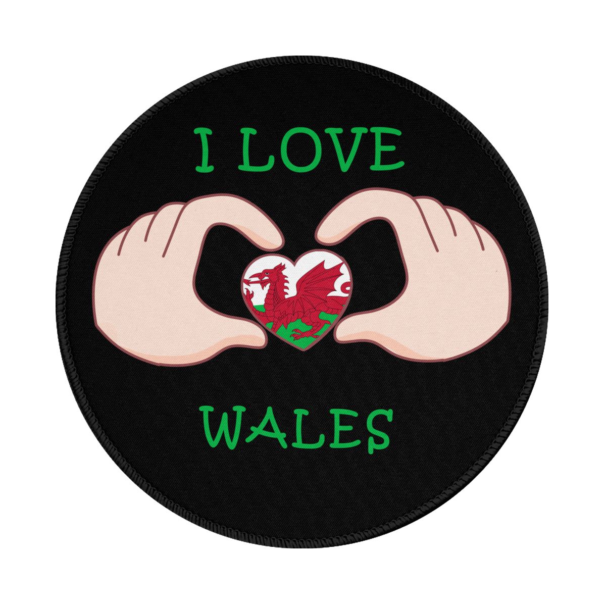 I Love Wales Gaming Round Mousepad for Computer Laptop