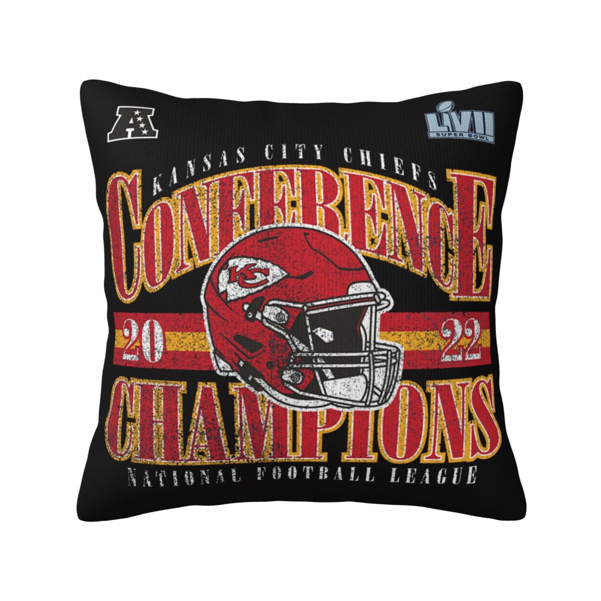 Kansas City Chiefs 2022 AFC Champions Banner Worthy Decorative Square Throw Pillow Covers